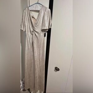 Tahari Silver Maxi Dress
